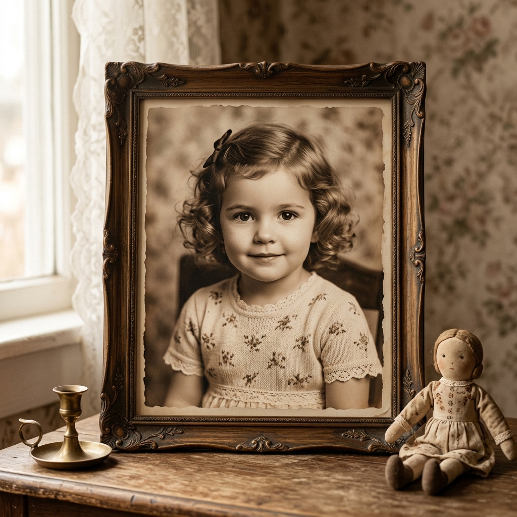 Restored 1930s child portrait