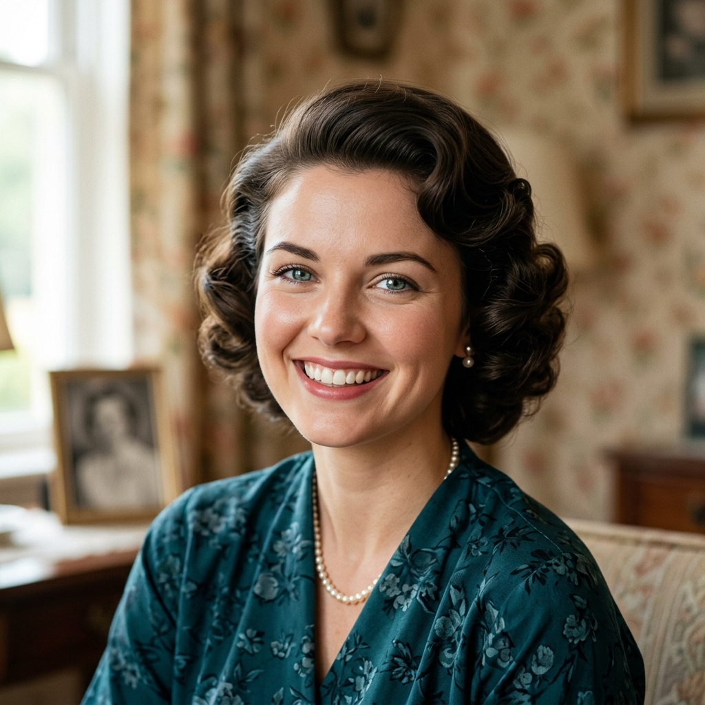 Enhanced 1950s woman portrait