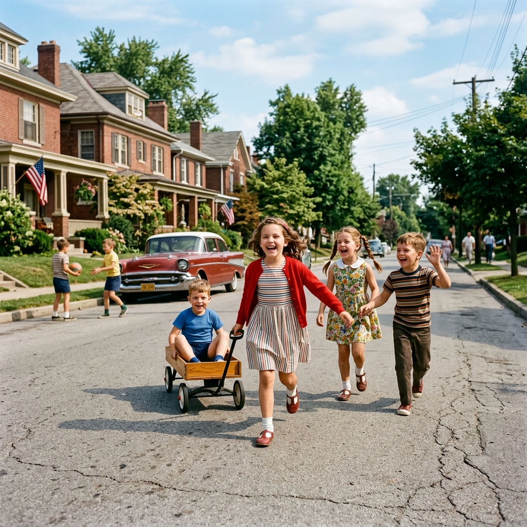 Colorized 1960s street memories